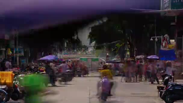 Noche Sanya Ciudad Tráfico Calle Panorama Timelapse Hainan Isla China — Vídeos de Stock