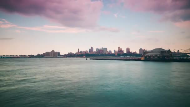 Солнечный День Панорама Манхэттена Timelapse New York Usa — стоковое видео