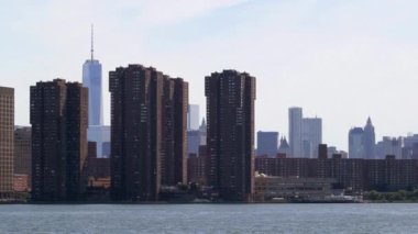 Güneşli bir gün, Manhattan Panorama, New York, ABD 'den 4K zaman dilimi