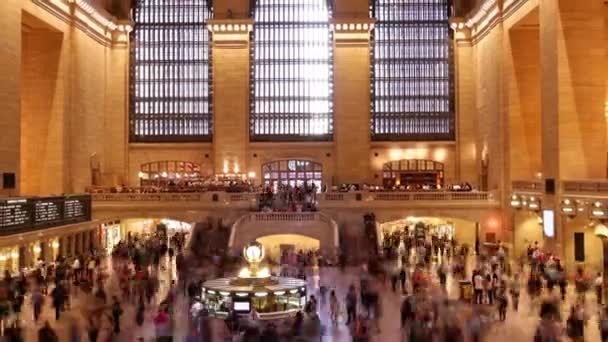 Grand Central Building Godzinach Szczytu Timelapse Nowego Jorku — Wideo stockowe