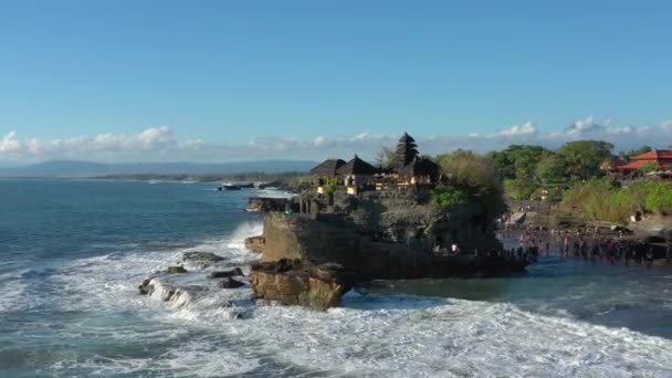 Tiempo Puesta Del Sol Bali Isla Famosa Bahía Concurrida Complejo — Vídeos de Stock
