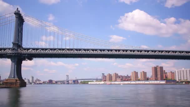 Summer Light Brooklyn Bridge Manhattan Panorama Time Lapse Verenigde Staten — Stockvideo