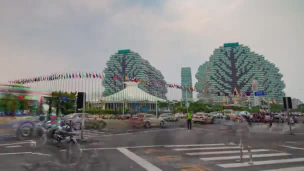 Sanya China Outubro 2018 Horário Pôr Sol Sanya Hotel Famoso — Vídeo de Stock