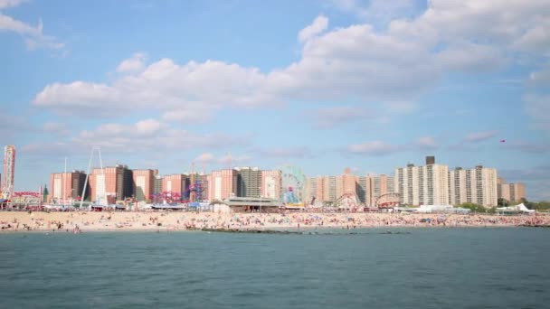 Brighton Beach Pier View Timelapse Coney Island New York — Vídeo de Stock