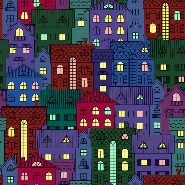 Night background with illuminated Windows
