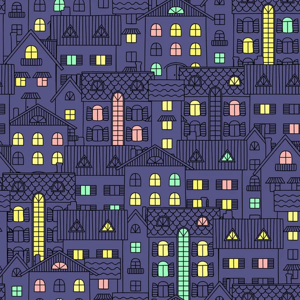 Night background with colored Windows