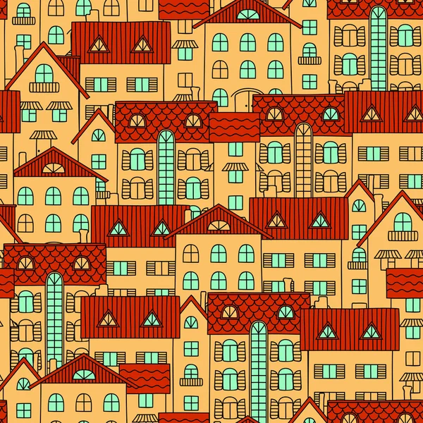 Fondo con casas amarillas — Vector de stock