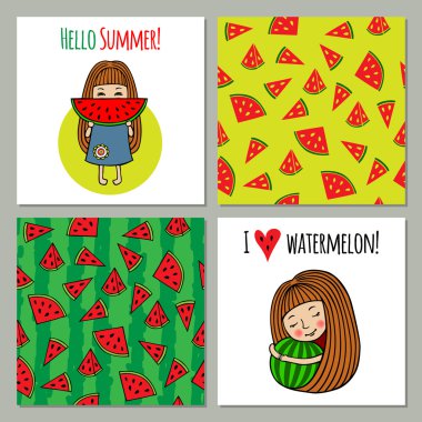 Arka planlar karpuz ve en güzel kız.