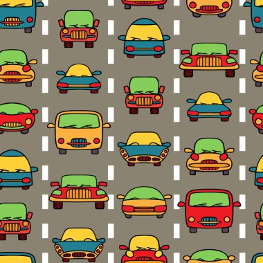 Vektör seamless modeli ulaşım araçları