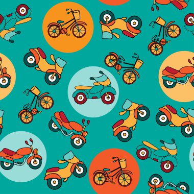 Daireler ve Motosiklet ile Seamless Modeli.