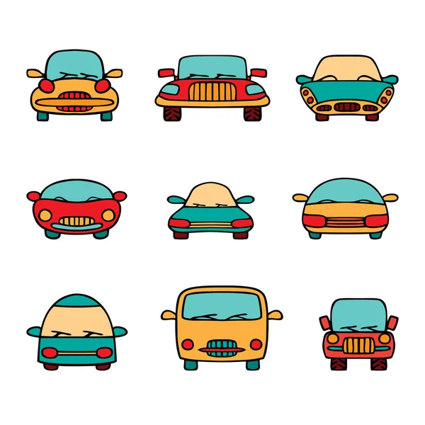 Conjunto de vectores de coches de dibujos animados . — Vector de stock