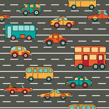 Vektör araçları ve otobüsler ile seamless modeli.