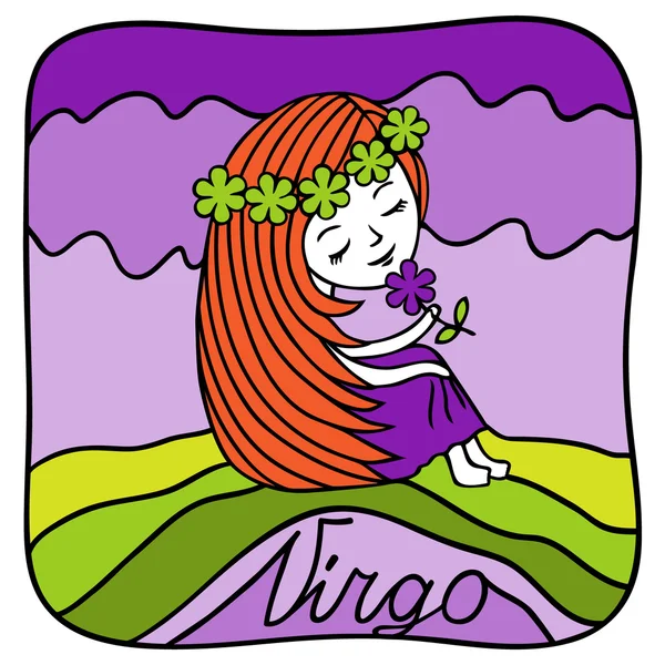 Zodiac signs Virgo. — Stock Vector