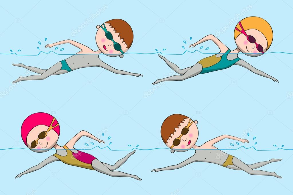 Dívka plavec Vector Art Stock Images | Depositphotos