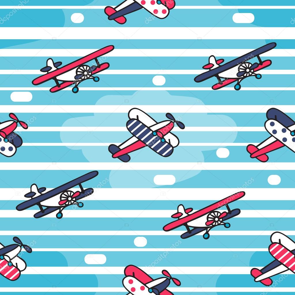 Vector seamless pattern in retro style.
