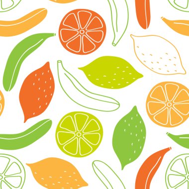 Limon ve muz seamless modeli.