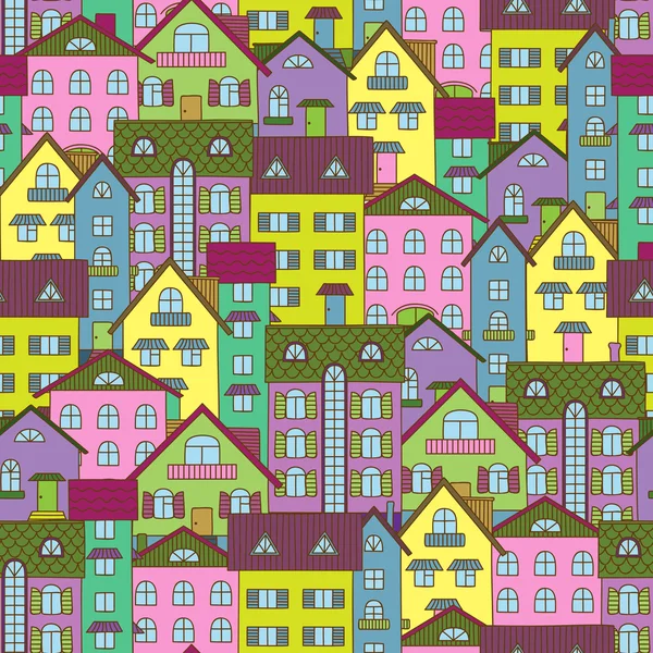 Фон з різнокольоровими будинками — стоковий вектор