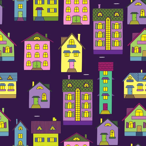Fondo con casas coloridas — Archivo Imágenes Vectoriales