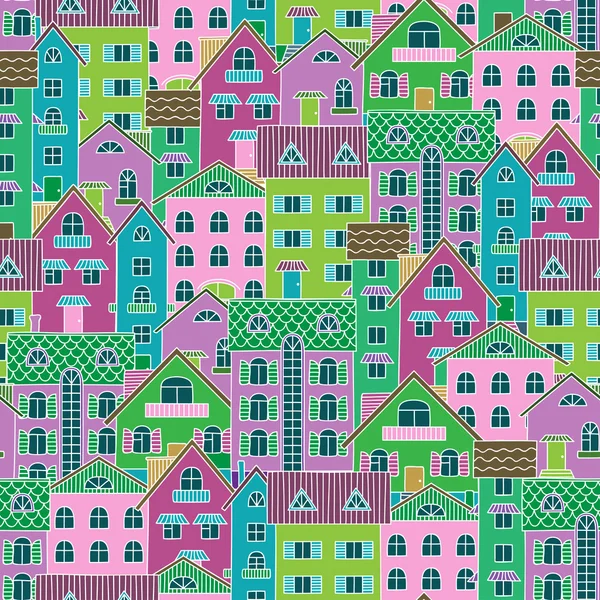 Fondo con casas coloridas — Vector de stock