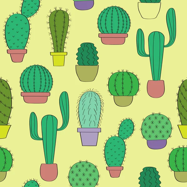 Fondo con cactus — Vector de stock