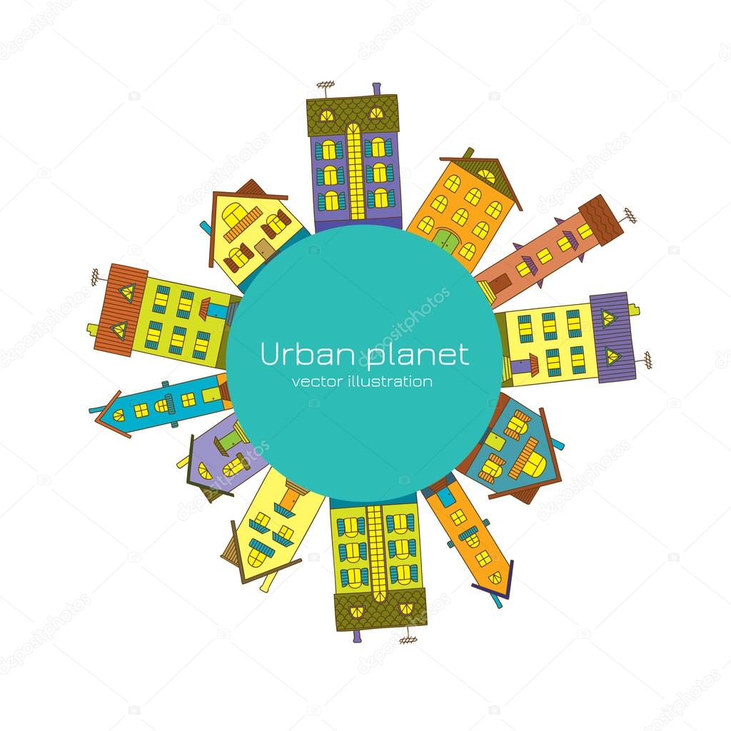 Urban Planet. Colorful houses