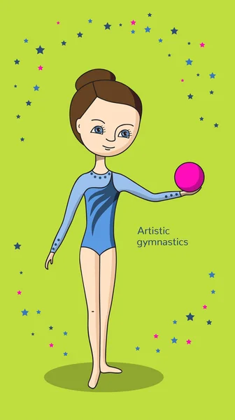 Спорт для дітей. Художня гімнастика — стоковий вектор