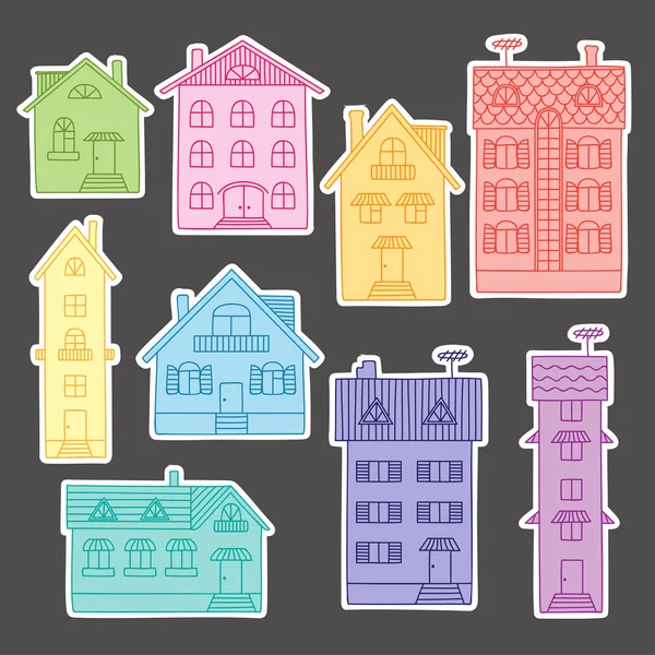 Set colorful houses — Stock Vector