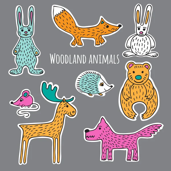 Set lesní zvířata — Stockový vektor