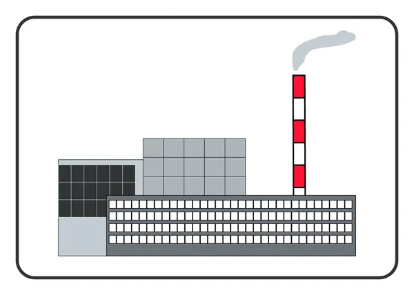 Bau einer Fabrik im Rahmen — Stockvektor