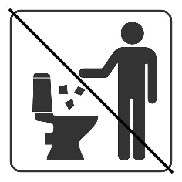 Ne pas jeter dans les toilettes icône 4 — Image vectorielle