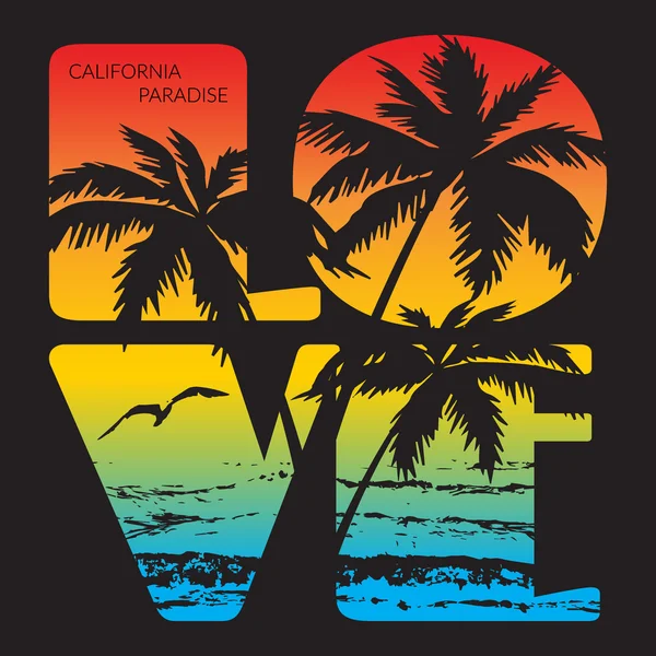 California paradise Tipografía Gráficos — Vector de stock