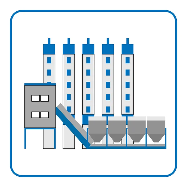 Betongyártó üzem ikonja a keretben 2 — Stock Vector