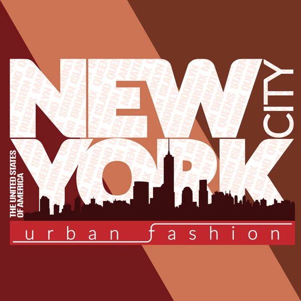 New York city Typography Graphic districts Stock Illustration