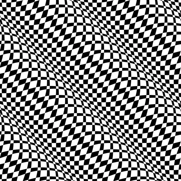 물결 모양의 체스 넘어 줄무늬 원활한 3d 패턴 — 스톡 벡터