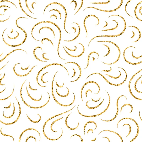 金の波のシームレスなパターンを描く — ストックベクタ