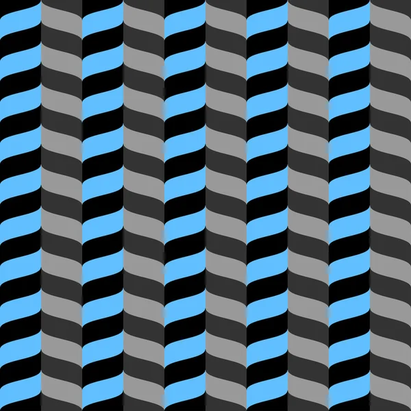 Wavy zig zag seamless pattern blue gray and black 3d — Stock Vector