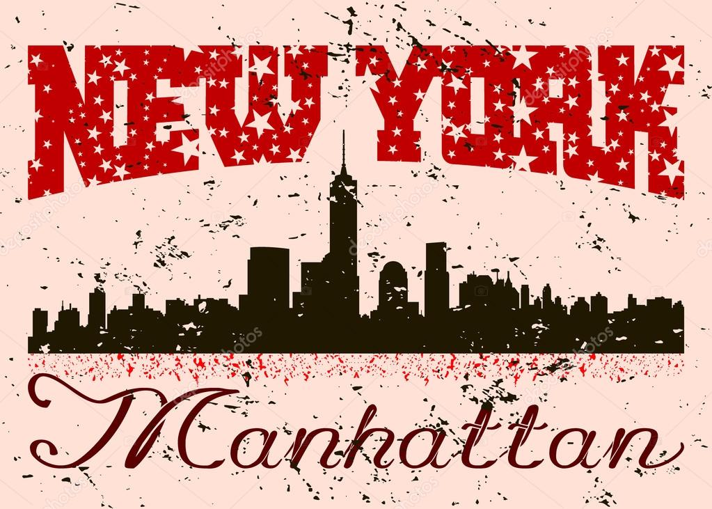 New York city Typography Graphic. Skyline Manhattan. Fashion stylish retro design. Grunge for t shirt and sports wear. NYC logo. Label USA. Vintage print for apparel, card, poster. Vector illustration