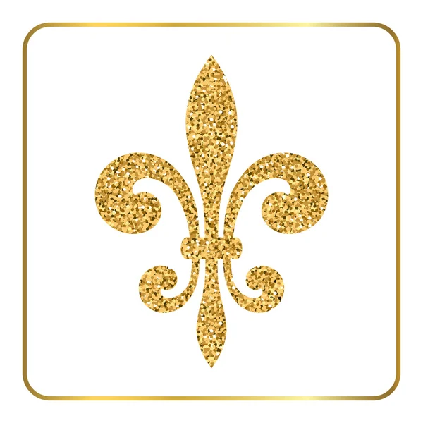 Flor-de-lis dourada emblema heráldico 3 — Vetor de Stock