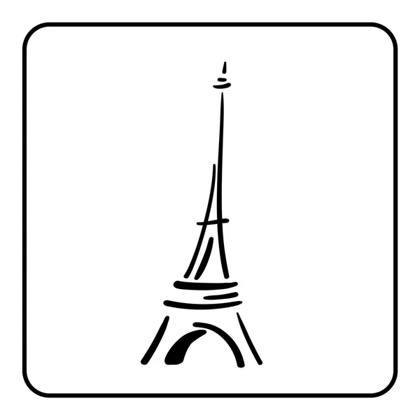 Eiffel Tower in a simple sketch style 1 — Stok Vektör