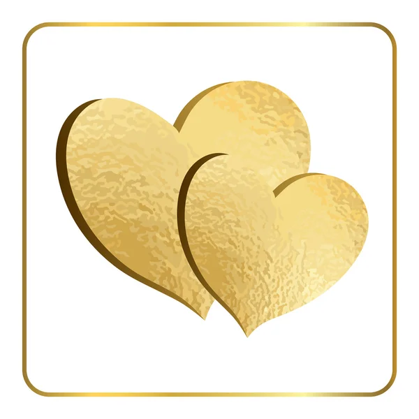 Gold Herzen Hand Ziehfolie 2 — Stockvektor