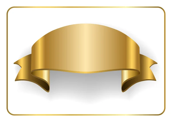 Fita de cetim de ouro no branco 6 — Vetor de Stock