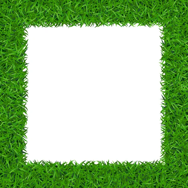 コピースペース2付き緑の草の正方形フレーム — ストックベクタ