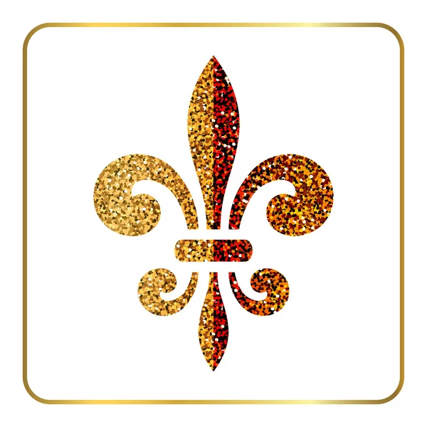 Arany Fleur-de-lis Heraldic Emblem 1 — Stock Vector