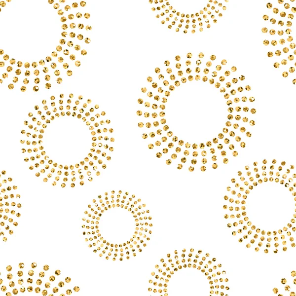 Gold konzentrischen Kreis nahtlose Muster 2 weiß — Stockvektor