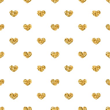 Altın kalpler dikişsiz desen 2 beyaz