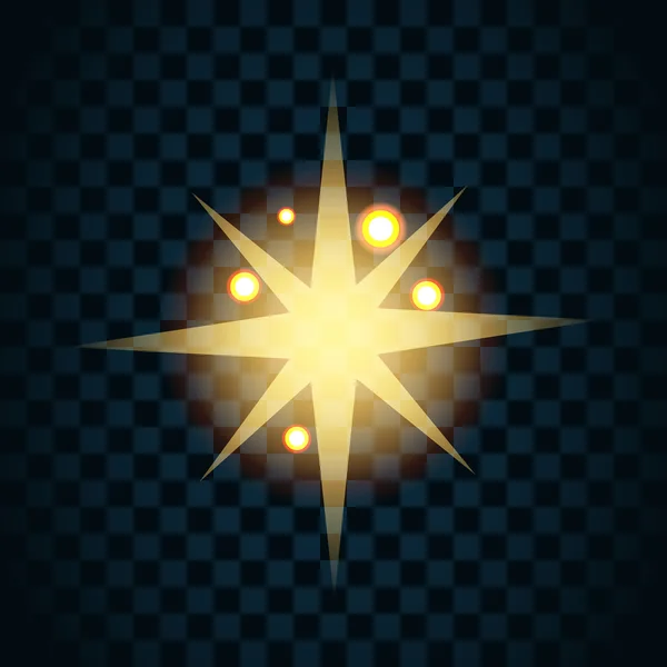 Λαμπερό χρυσό αστέρι με λάμψη και χρυσή λάμψη εικονίδιο 1 — Διανυσματικό Αρχείο