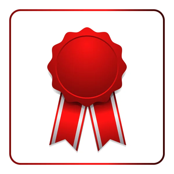 Szalag díjat ikon piros 1 — Stock Vector
