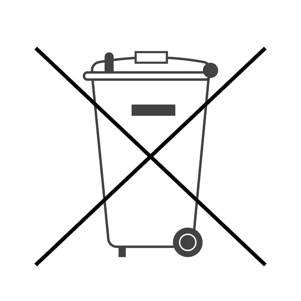 No big trash bin icon — Stock Vector