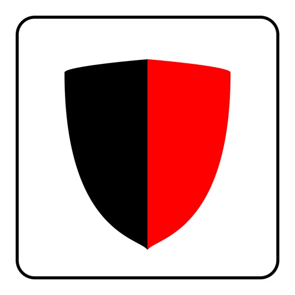 Icono escudo rojo y negro 1 — Vector de stock