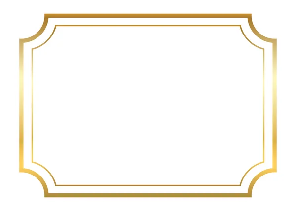 Zlatý rám. Krásný jednoduchý zlatý design bílá — Stockový vektor